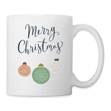 Lade das Bild in den Galerie-Viewer, Weihnachtstasse mit Christbaum Kugeln - Weiß