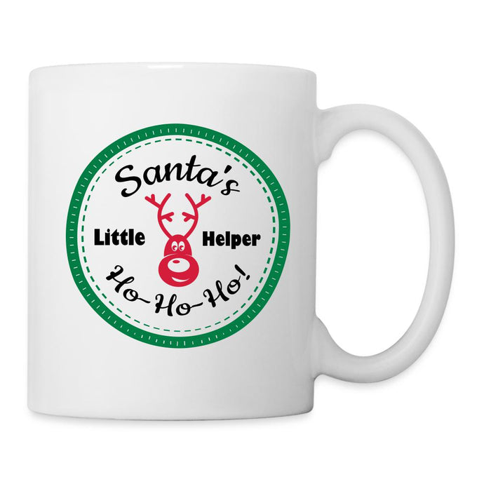 Weihnachtstasse - Santas Little Helper Ho Ho Ho! - Weiß