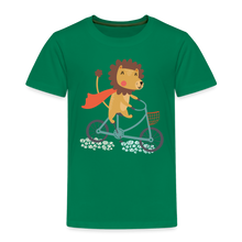 Lade das Bild in den Galerie-Viewer, Kinder Premium T-Shirt - Löwe auf dem Fahrrad - Kelly Green
