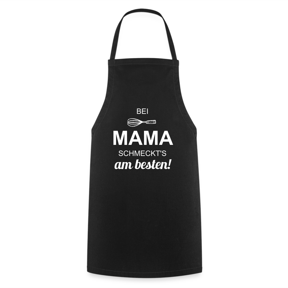 Kochschürze für Damen - bei MAMA schmeckt's am besten! - Schwarz