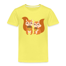 Lade das Bild in den Galerie-Viewer, Kinder Premium T-Shirt - Eichhörnchen - Gelb
