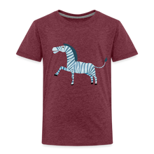 Lade das Bild in den Galerie-Viewer, Kinder Premium T-Shirt - Zebra - Bordeauxrot meliert
