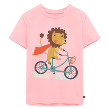 Lade das Bild in den Galerie-Viewer, Kinder Premium T-Shirt - Löwe auf dem Fahrrad - Rosa

