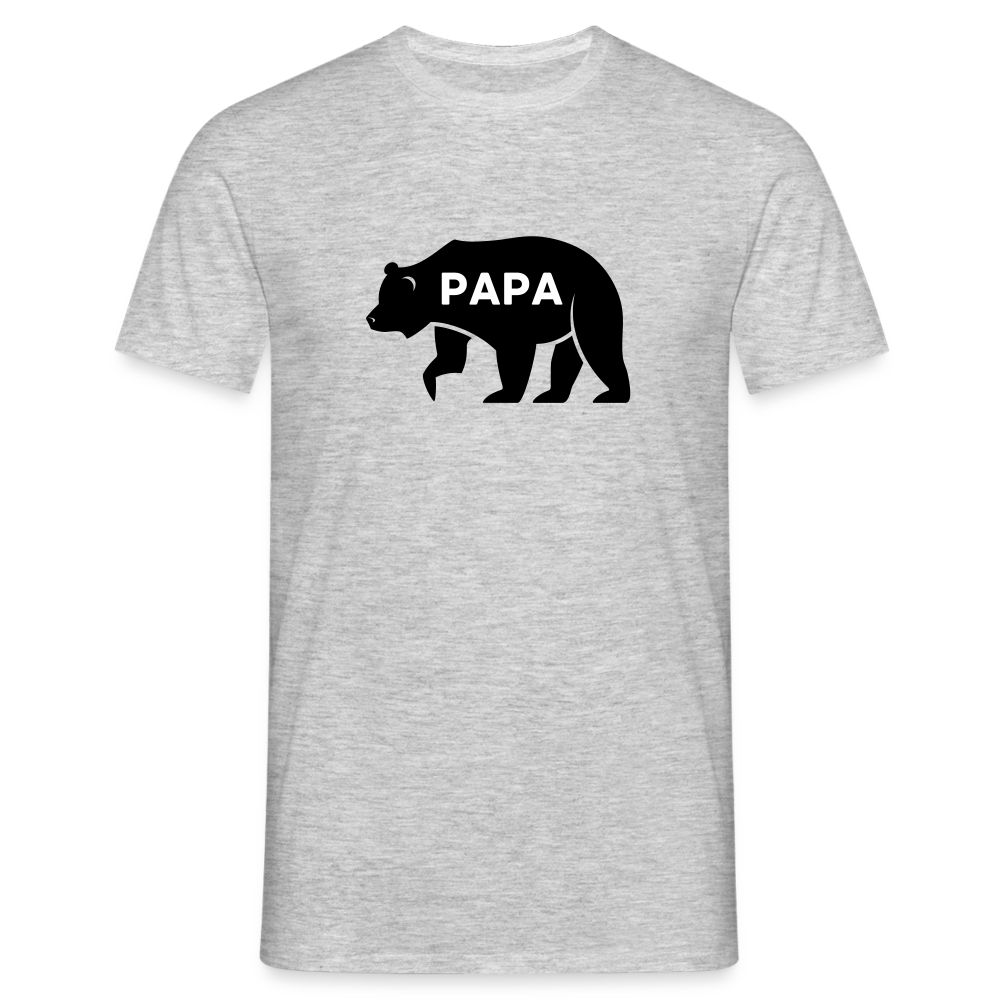 Männer T-Shirt - Papa Bär - Grau meliert