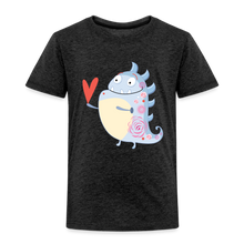 Lade das Bild in den Galerie-Viewer, Kinder Premium T-Shirt - kleines Monster mit Herz - Anthrazit
