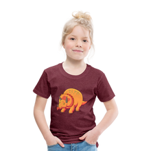 Lade das Bild in den Galerie-Viewer, Kinder Premium T-Shirt - Dino Triceratops - Bordeauxrot meliert
