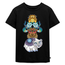 Lade das Bild in den Galerie-Viewer, Kinder Premium T-Shirt - Tiere mit Mustern - Schwarz
