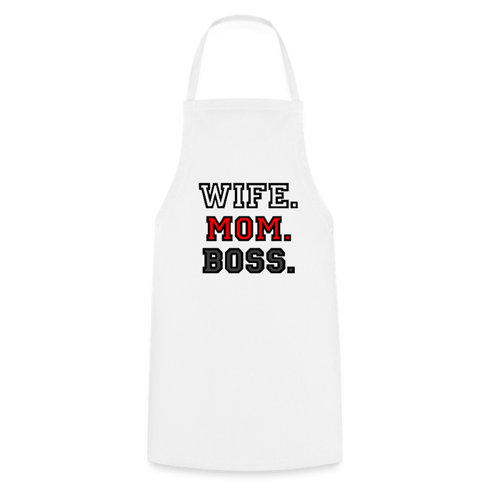 Schürze - Wife. Mom. Boss. - Weiß