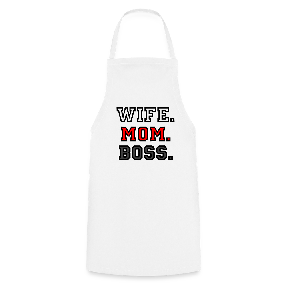 Schürze - Wife. Mom. Boss. - Weiß