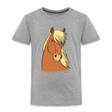 Lade das Bild in den Galerie-Viewer, Kinder Premium T-Shirt mit Pferdekopf - Grau meliert
