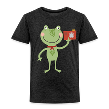 Lade das Bild in den Galerie-Viewer, Kinder Premium T-Shirt - Frosch mit Kamera - Anthrazit
