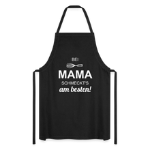 Lade das Bild in den Galerie-Viewer, Kochschürze für Damen - bei MAMA schmeckt&#39;s am besten! - Schwarz
