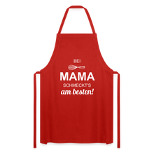 Lade das Bild in den Galerie-Viewer, Kochschürze für Damen - bei MAMA schmeckt&#39;s am besten! - Rot
