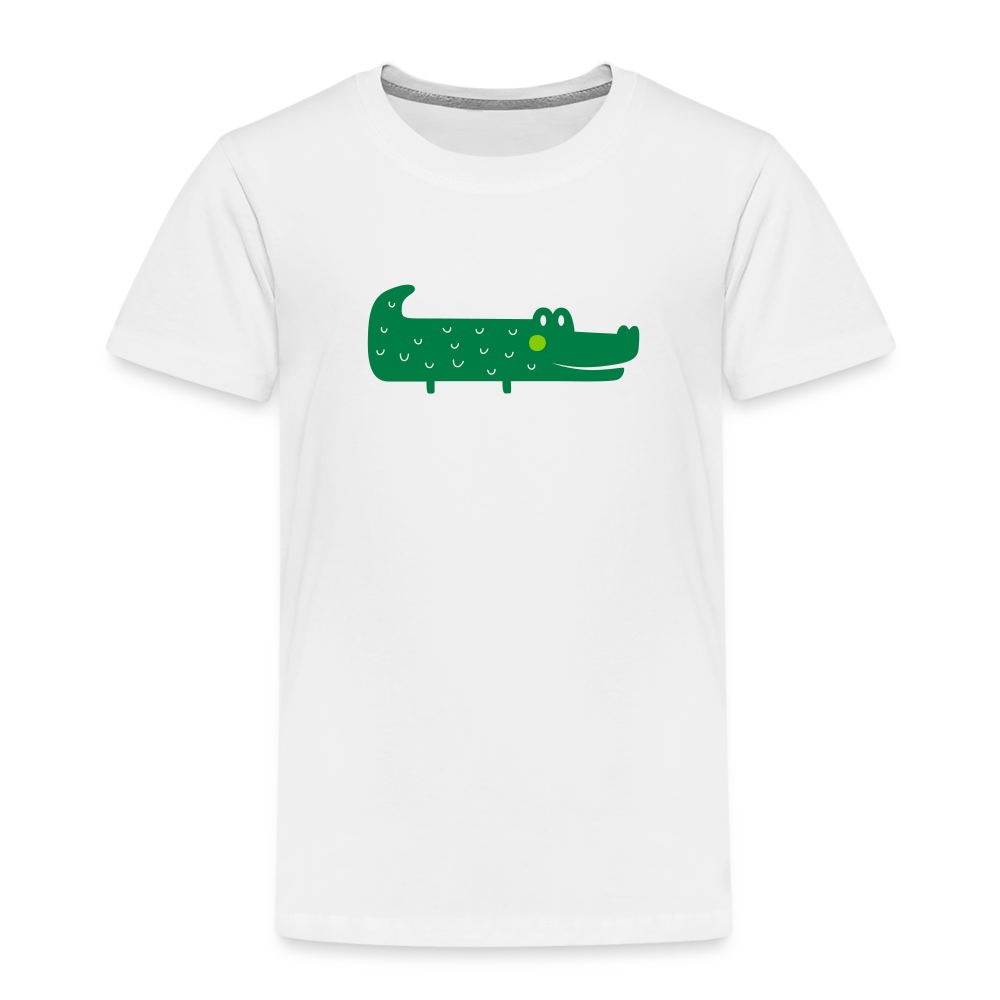 Kinder Premium T-Shirt - Krokodil - Weiß