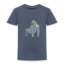 Lade das Bild in den Galerie-Viewer, Kinder Premium T-Shirt mit Gorilla - Blau meliert
