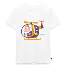 Lade das Bild in den Galerie-Viewer, Kinder Premium T-Shirt - Schwein im Hubschrauber - Weiß
