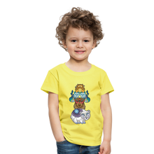 Lade das Bild in den Galerie-Viewer, Kinder Premium T-Shirt - Tiere mit Mustern - Gelb
