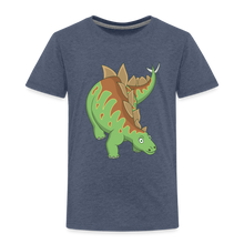 Lade das Bild in den Galerie-Viewer, Kinder Premium T-Shirt - Dinosaurier Stegosaurus - Blau meliert
