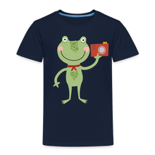 Lade das Bild in den Galerie-Viewer, Kinder Premium T-Shirt - Frosch mit Kamera - Navy
