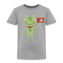 Lade das Bild in den Galerie-Viewer, Kinder Premium T-Shirt - Frosch mit Kamera - Grau meliert
