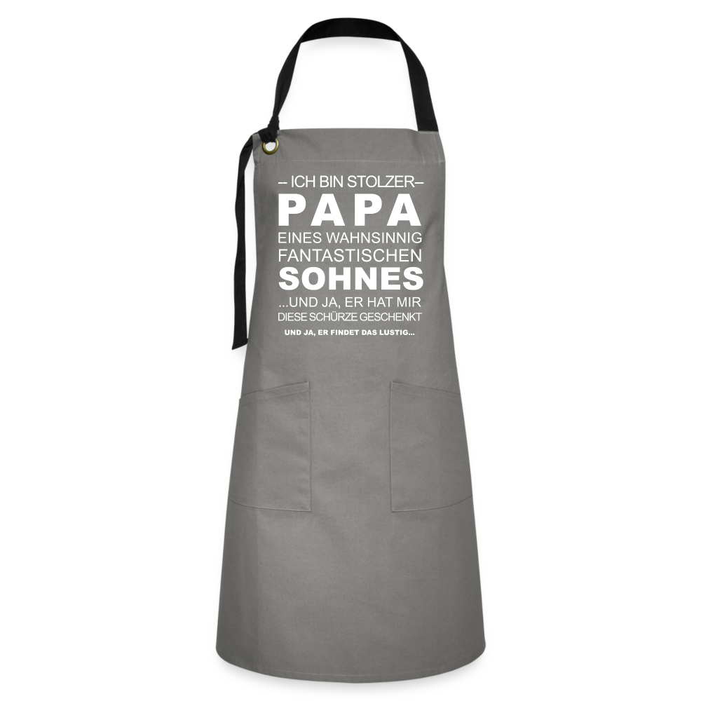 Schürze - Ich bin stolzer Papa - Grau/Schwarz