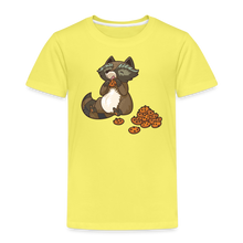 Lade das Bild in den Galerie-Viewer, Kinder Premium T-Shirt - Waschbär mit Keksen - Gelb
