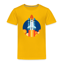 Lade das Bild in den Galerie-Viewer, Kinder Premium T-Shirt - Space Shuttle startet - Sonnengelb
