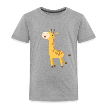 Lade das Bild in den Galerie-Viewer, Kinder Premium T-Shirt - fröhliche Giraffe - Grau meliert
