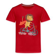 Lade das Bild in den Galerie-Viewer, Kinder Premium T-Shirt - Löwe auf dem Fahrrad - Rot
