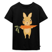Lade das Bild in den Galerie-Viewer, Kinder Premium T-Shirt - Hase mit Möhre - Schwarz
