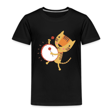 Lade das Bild in den Galerie-Viewer, Kinder Premium T-Shirt - Tiger mit Trommel - Schwarz
