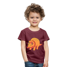 Lade das Bild in den Galerie-Viewer, Kinder Premium T-Shirt - Dino Triceratops - Bordeauxrot meliert
