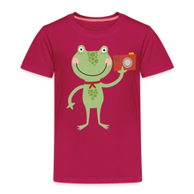 Lade das Bild in den Galerie-Viewer, Kinder Premium T-Shirt - Frosch mit Kamera - dunkles Pink
