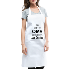 Lade das Bild in den Galerie-Viewer, Kochschürze für Damen - bei OMA schmeckt&#39;s am besten! - Weiß
