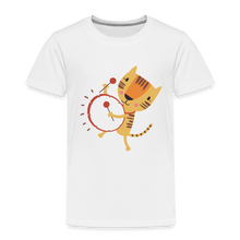 Lade das Bild in den Galerie-Viewer, Kinder Premium T-Shirt - Tiger mit Trommel - Weiß
