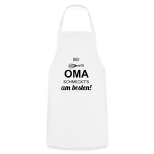 Lade das Bild in den Galerie-Viewer, Kochschürze für Damen - bei OMA schmeckt&#39;s am besten! - Weiß
