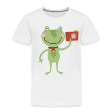 Lade das Bild in den Galerie-Viewer, Kinder Premium T-Shirt - Frosch mit Kamera - Weiß
