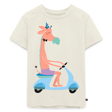 Lade das Bild in den Galerie-Viewer, Kinder Premium T-Shirt - Giraffe auf dem Roller - Naturweiß

