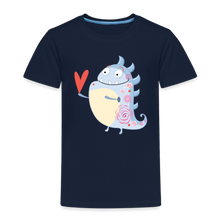 Lade das Bild in den Galerie-Viewer, Kinder Premium T-Shirt - kleines Monster mit Herz - Navy
