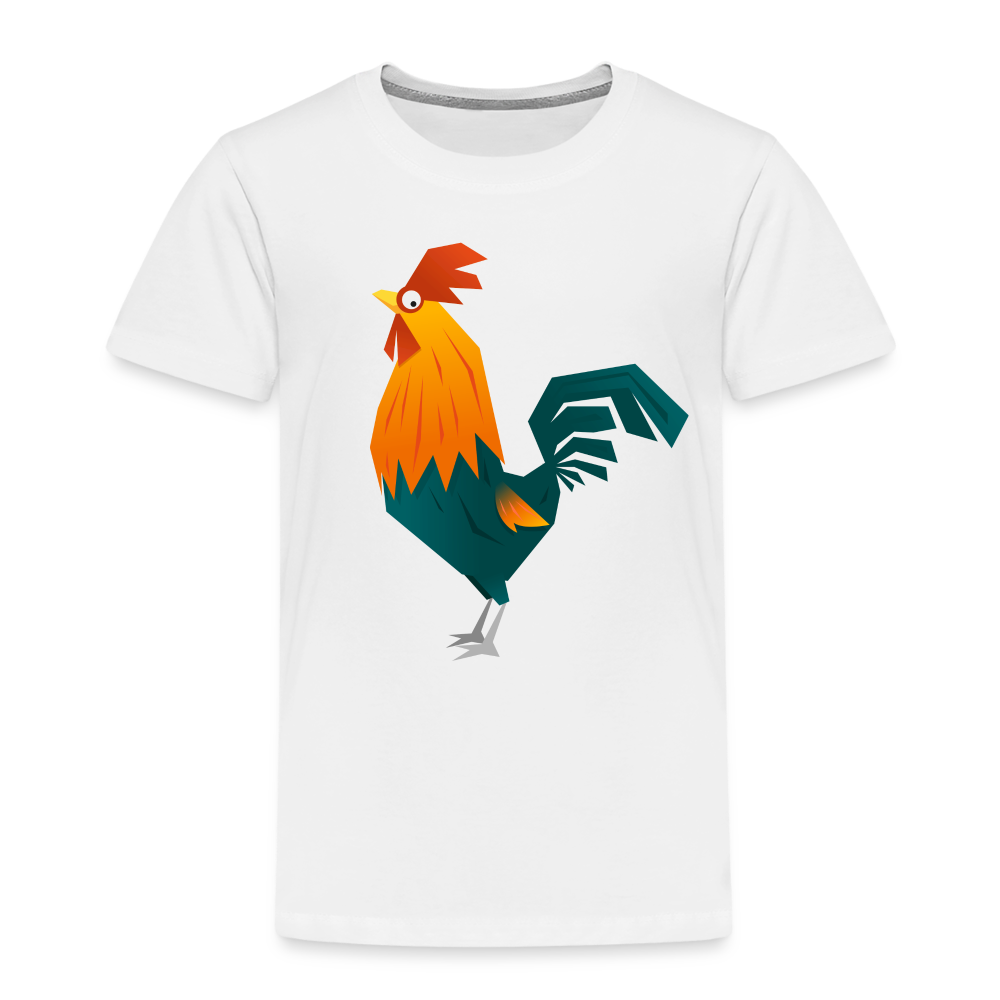 Kinder Premium T-Shirt - Hahn - Weiß
