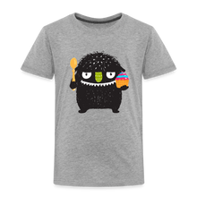 Lade das Bild in den Galerie-Viewer, Kinder Premium T-Shirt - Kuchen Monster - Grau meliert
