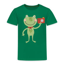 Lade das Bild in den Galerie-Viewer, Kinder Premium T-Shirt - Frosch mit Kamera - Kelly Green

