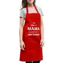 Lade das Bild in den Galerie-Viewer, Kochschürze für Damen - bei MAMA schmeckt&#39;s am besten! - Rot
