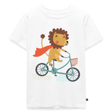 Lade das Bild in den Galerie-Viewer, Kinder Premium T-Shirt - Löwe auf dem Fahrrad - Weiß
