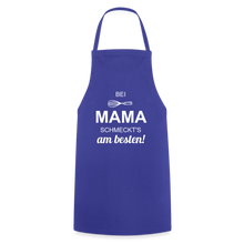 Lade das Bild in den Galerie-Viewer, Kochschürze für Damen - bei MAMA schmeckt&#39;s am besten! - Royalblau
