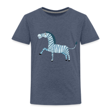 Lade das Bild in den Galerie-Viewer, Kinder Premium T-Shirt - Zebra - Blau meliert
