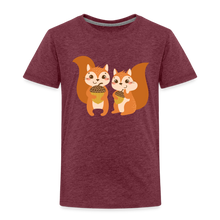 Lade das Bild in den Galerie-Viewer, Kinder Premium T-Shirt - Eichhörnchen - Bordeauxrot meliert
