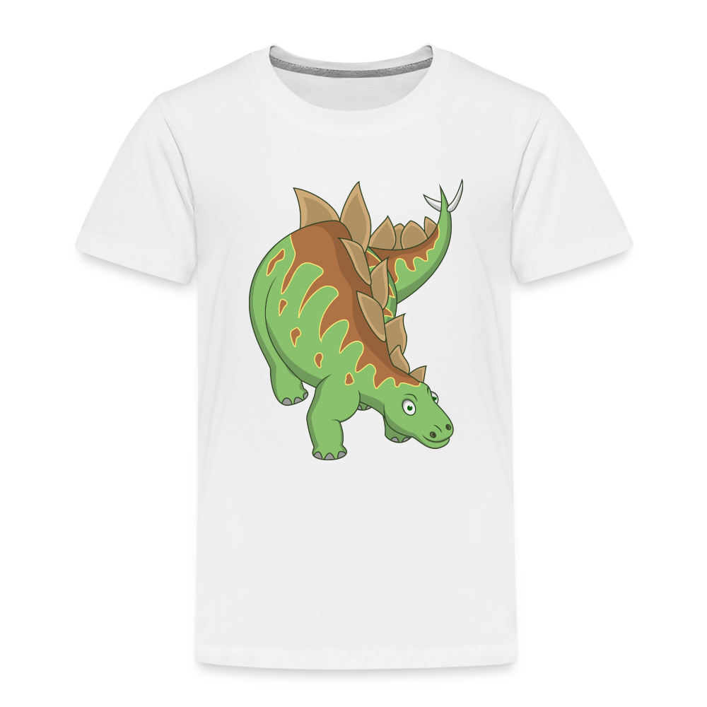 Kinder Premium T-Shirt - Dinosaurier Stegosaurus - Weiß