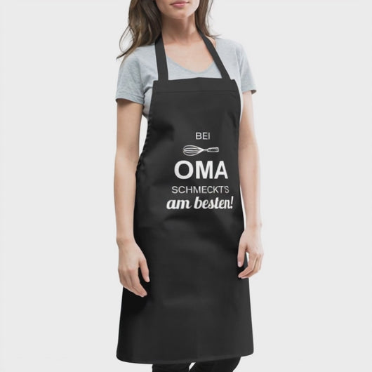 Produktvideo: Kochschürze „bei Oma schmeckt's am besten“ am Modell
