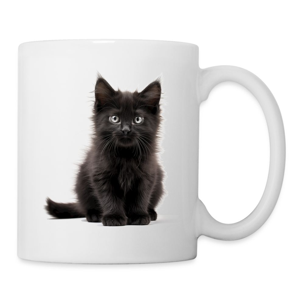 Tasse - Schwarzes Kätzchen - weiß